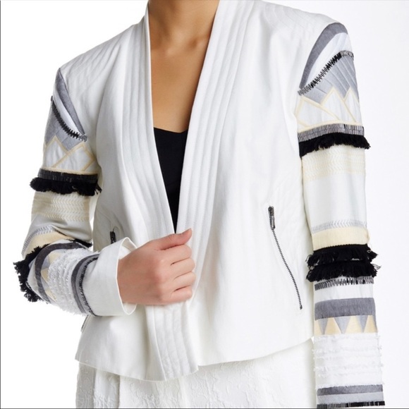 Tibi Jackets & Blazers - Tibi White Crop Show Stopper Blazer Jacket